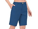 Little Donkey Andy Damen Leichte schnell trocknende Bermudashorts UPF 50 Stretch-Shorts für Golf Wanderen Reise, Blau Heide L