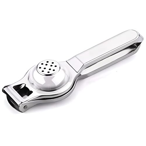 Image of Zureni Lemon Squeezer Stainless Steel Hand Press Citrus Juicer Manual Squeeze Heavy Duty Juice Extractor Dishwasher Safe Kitchen Tool for Nimbu Shikanji (Pack of 1)