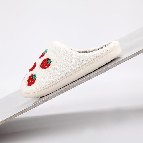 Image of Cherry Slippers for Women Men Fruit Shoes Cute Memory Foam Soft Winter Warm Indoor Outdoor Slippers