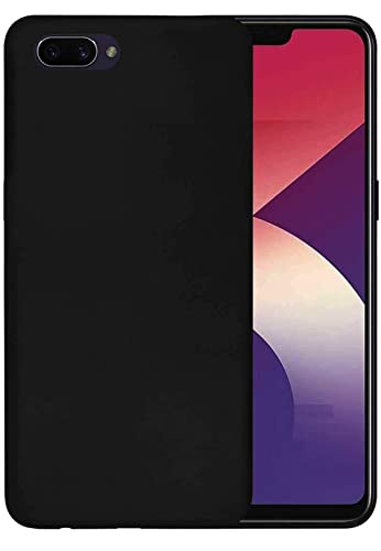 Image of Mobile Back Cover Case for Oppo A3S (Silicone Case|CameraProtection|Black SC1510)