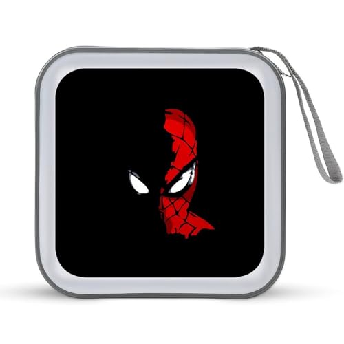 スパイダーマン CDケース プラケース DVD収納ケース CD収納ボックス ディスクケース 防水 メディアケース 大容量 40枚収納 小型 持ち運び便利 薄型 ファスナー付 旅行