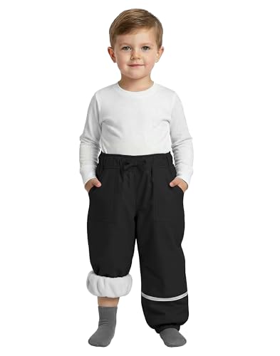 Lista de Ropa impermeable y de nieve para Niña - los preferidos. 44 MIVEI - Pantalones de nieve impermeables con forro polar para invierno, cálidos pantalones de esquí con cordón para niños y niñas, Negro -, 4 Años