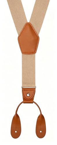 Image of Suspenders for Men Button End Adjustable Y-Back Elastic 47 Inches