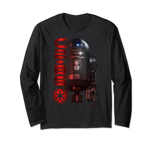 T-shirt Star Wars manches longues vêtement de collection Rogue One C2-B5 imprimé vintage noir