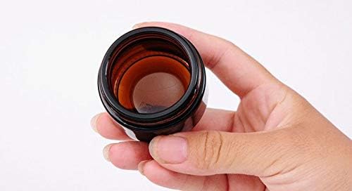 Miniatura 4 de 2 frascos de maquillaje recargables de vidrio marrón de 0.7 fl oz0.7 onzas con forros y tapa negra con tornillo, crema facial vacía, bálsamo labial,