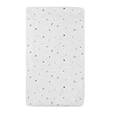 TL Care Printed 100% Natural Cotton Jersey Knit 18 x 36 Cradle/Bassinet Sheet - Fitted, Gray Stars and Moons, Soft Breathable, for Boys and Girls