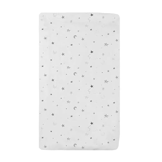TL Care Printed 100% Natural Cotton Jersey Knit 18 x 36 Cradle/Bassinet Sheet - Fitted, Gray Stars and Moons, Soft Breathable, for Boys and Girls