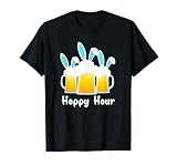 Punny Easter Shirt Happy Bunny Beer Drinking Top Men Women T-Shirt