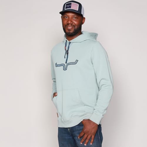 Kimes Ranch Men's TTL Casual Horns Logo Applique French Terry Hoodie with Pouch Pocket, Ribbed Cuffs & Hem2