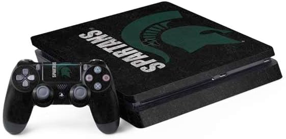 Skinit Decal Gaming Skin Compatible with PS4 Slim Bundle - Officially Licensed Michigan State University Green Jersey Design