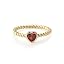 Gold-Garnet CZ Heart