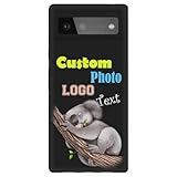 Benutzerdefinierte Silikon-Handyhülle, kompatibel mit Google Pixel 6, personalisierbar mit Fotoname, weiche Schutzhülle für Smartphones für Damen und Herren, langlebig, kratzfest, stoßfest, Schwarz