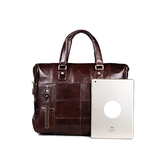Genuine Leather Single Briefcase 13 Inch Laptop Handbag Messenger Business Bags for Men Single Document Case4