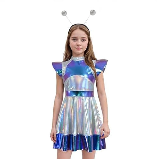 Raopuzi Disfraz Alien Niña Disfraces Carnaval Vestido Plateado Y Azul con Holograma Metálico Traje Espacial Brillante Minifaldas Y Diadema de Alienígena Vestidos Chica para Extraterrestre Halloween | Ya disponible en tu tienda friki favorita! En mundofriki.es! Raopuzi Disfraz Alien Niña Disfraces Carnaval Vestido Plateado Y Azul con Holograma Metálico Traje Espacial Brillante Minifaldas Y Diadema de Alienígena Vestidos Chica para Extraterrestre Halloween | Ya disponible en tu tienda friki favorita! En mundofriki.es!