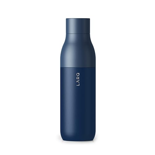 LARQ Bottle Twist Top 25oz - Insulated Stainless Steel Water Bottle | BPA Free | Reusable Water Bottle for Camping, Office, and Travel | Keep Drinks Cold and Hot, Monaco Blue