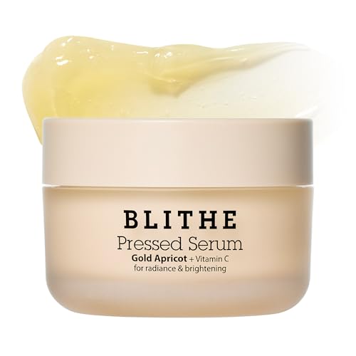 BLITHE Pressed Serum Gold Apricot | Glow Serum for Face | Glass Skin Korean Skincare & Face Moisturizer for Dry Skin, 1.68 fl oz