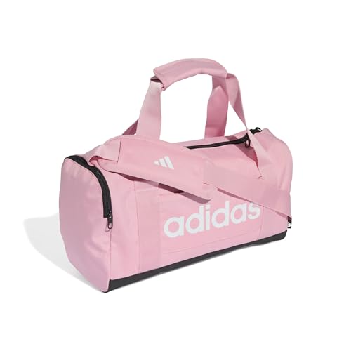 Image of adidas Unisex Essentials Linear Duffel Bag, True Pink /Black /White, XS