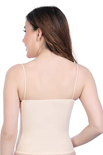 Image of PLUMBURY Women Lightly Padded Seamless Built in Bra Short Slip Camisole, Size S-3XL