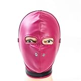 4 Farben Bondage Maske Kopfhaube Fetisch Mit Schnur Verstellbare Aus Kunstleder Bdsm Ledermaske Atmungsaktiven NasenlöChern Sm ZubehöR FüR Erotik MäNner Und Frauen Paare(Schwarz)