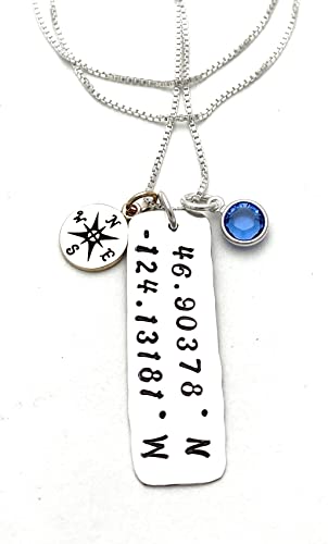 Chart you Special Place Coordinates Necklace Longitude and Latitu...