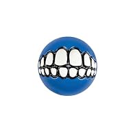 Rogz Grinz Fetch Treat Dispensing Ball Dog Toy Blue Small