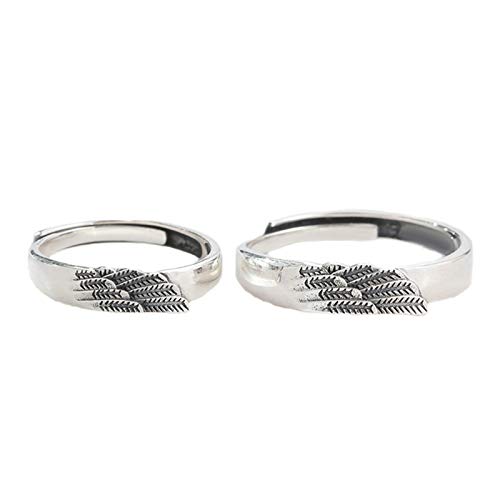 Bague argent taille réglable aile angélique, l'alliance couple sans erreur de taille