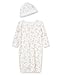 Little Me Baby Girls' 2-Piece Gown & Hat Set, Vintage Rose, 0-3 Months