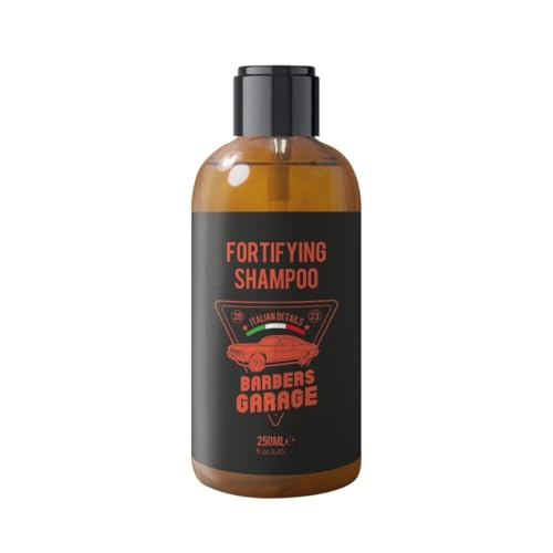 Barbers Garage - Champú energizante para el crecimiento del cabello, con extractos naturales veganos de tomillo, romero, eucalipto y salvia, para cabello frágil, 250ml