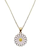 Ruvi Creation Flower Pattern daisy charm Alloy Necklace, Free Size For Women's & Girl's (White)