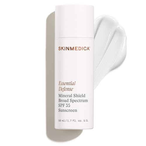 SkinMedica Essential Defense Mineral Shield SPF 35 Face Sunscreen - Sheer Mineral Sunscreen with Lightweight Broad Spectrum UVA/UVB Protection for Sensitive Skin (1.85 Oz)