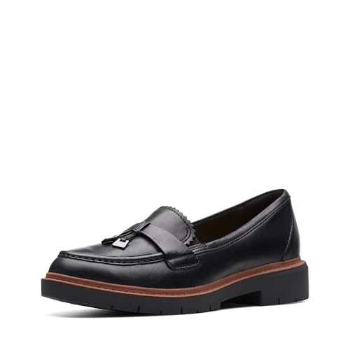 Clarks Black's Westlynn Bella Loafer, Black Leather, 8 Medium US