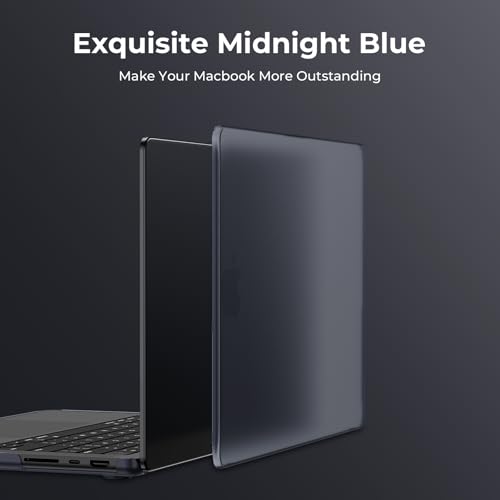 Image of EooCoo Case for MacBook Pro 14 inch 2026-2021 M5 M4 M3 M2 M1 Pro /Max, Official Color-Matched, Anti-Mar Armor, Matte Hard Shell Laptop Protective Cover Case, Original Midnight Clear
