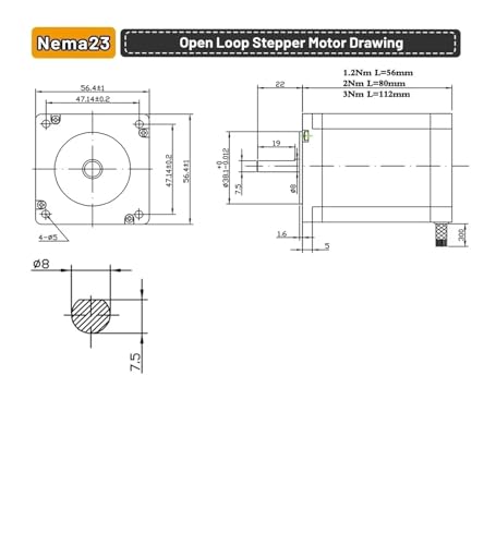 Moteur pas à pas Nema23 3nm avec pilote TB6600 pour machine CNC Mach3