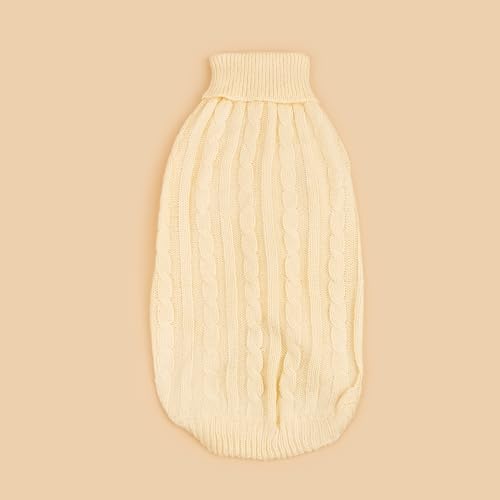 Image of Dog Sweater Soft Warm Turtleneck Knitted Clothes for Small Medium Large Pet | Comfy Wool Knit, Turtleneck & Classic Design, Easy on /off, Warm Winter Girls Boys Dogs Christmas Sweaters, Apricot, XXS
