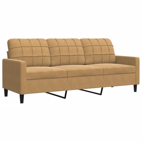 Gecheer 3-TLG. Sofagarnitur Sessel Couch Sofa Wohnzimmersofa Couchgarnitur Designsofa Sitzmöbel Polstermöbel mit Kissen Braun Samt 3278358 – Bild 7