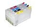 Produktbild 4 wiederbefüllbare Tintenpatronen mit Auto Reset Chips wie T35 XL black, cyan, magenta, yellow für WorkForce Pro WF-4720 DWF, WF-4725 DWF, WF-4730 DTWF, WF-4735 DTWF, WF-4740 DTWF