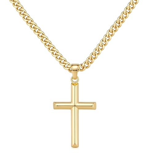 Collier croix pour homme 24 pouces pendentif chrétien chaîne longue acier