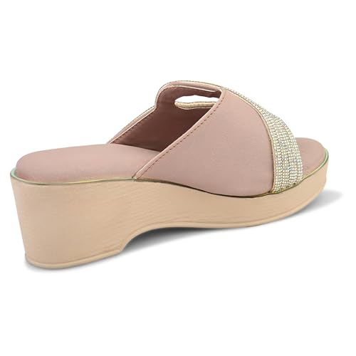 Image of Centrino Women's Wedge Heel Sandals | Stylish Slip-On Sandals for Ladies | Soft Cushioned Footbed for Comfort | Elegant & Trendy Design | Lightweight and Durable Fashion Footwear (9404)