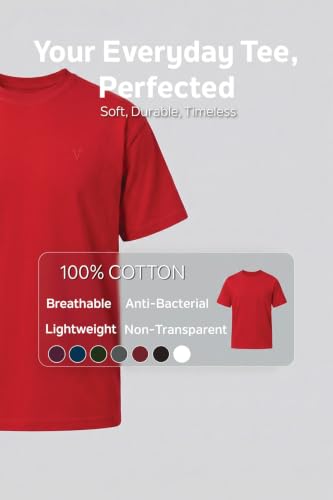 Image of Van Heusen Men's Crew Neck T-Shirt - Soft & Breathable Cotton | Regular Fit | Comfortable Everyday Casual Wear | Short Sleeves | Summer Favorite |Solid Colors | Style 60052|Available in Pack of 1 & 2