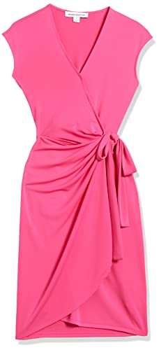 Image of Amazon Essentials Women's Classic Cap Sleeve Wrap Dress with V Neck (Available in Plus Size)