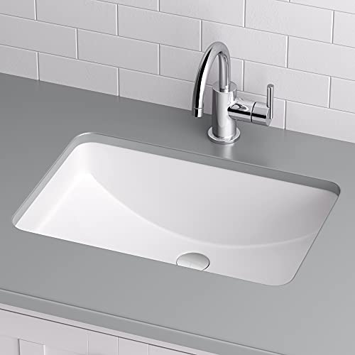 Miseno MNO1812RU Cafe 21" X 15" Undermount Bathroom Sink with Overflow (Mounting Clips Included) - Bright White by Miseno - Used condition - US$69.70