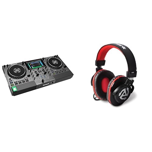 Image of Numark Mixstream Pro Go DJ Controller Bundle with Headphones for Studio Recording, Music Production, Podcasting, Streaming