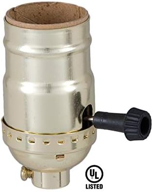 B&P Lamp® Brass Plated Finish Table Lamp Wiring Kit with a 9 Inch Harp and 3-Way Socket, Pack of 2