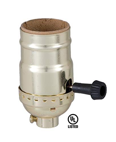 Image of B&P Lamp Brass Plated Finish Table Lamp Wiring Kit with a 8 Inch Harp and 3-Way Socket, Pack of 2