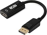  ICZI Adaptador DisplayPort a HDMI,Convertidor DP (Puerto de Pantalla) Macho a HDMI Hembra 1080P en Oro para Pantalla,HD TV,proyector con Pantalla HDMI de Escritorio y portátil