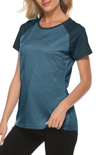 MoFiz Women's Short Sleeve UPF 50+ Sun Protection Sports T-Shirt Quick Dry Running Workout Athletic Tee Top3