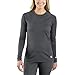 Carhartt Women's Force Heavyweight Stretch Base Layer Crewneck, Shadow, Small