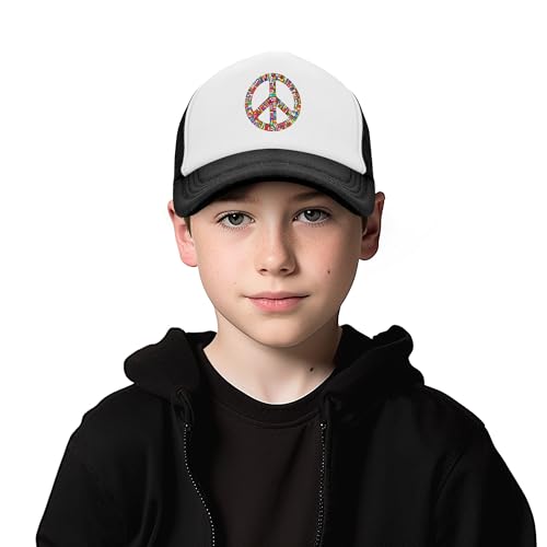 World Flag Peace Sign Lightweight Mesh Baseball Hat Fishing Sun Cap Outdoor Casual Cap 6