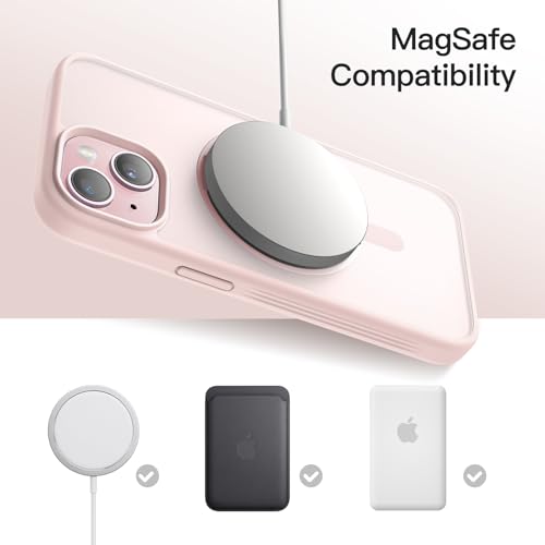 Image of JETech 360 Rotatable Ring Stand Case for iPhone 15 Plus, Pink