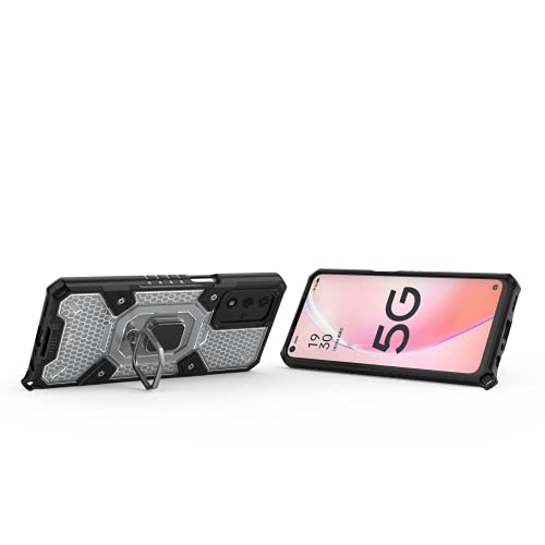 Image of zivite TPU Tough Armor Bumper Back Case Cover For Oppo A93 5G / A93S 5G|Ring Holder & Kickstand In-Built|360 Degree Protection Back Case Cover For Oppo A93 5G / A93S 5G (Transparent)